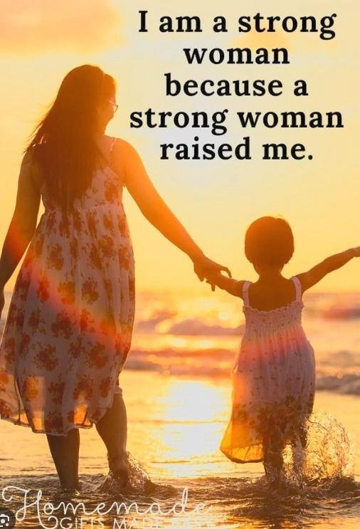 A strong woman raised me — mother and daughter at sunset